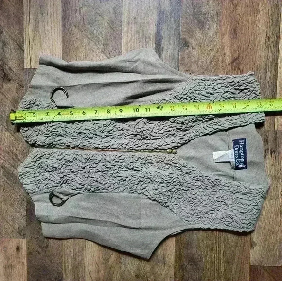 Vintage 1980s Hamptons Dress CO. Gray Zip-up Ruffle Vest Size 6 - Picture 6 of 6